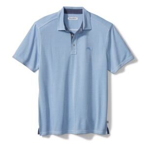 Tommy Bahama Emfielder 2.0 Polo M Blue UPF 30 Pima Cotton GUC